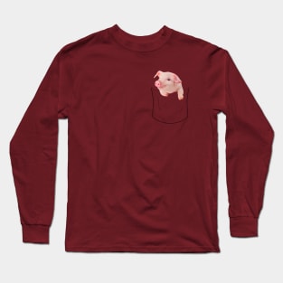 Cute Piggy In My Pocket | Pocket design Long Sleeve T-Shirt